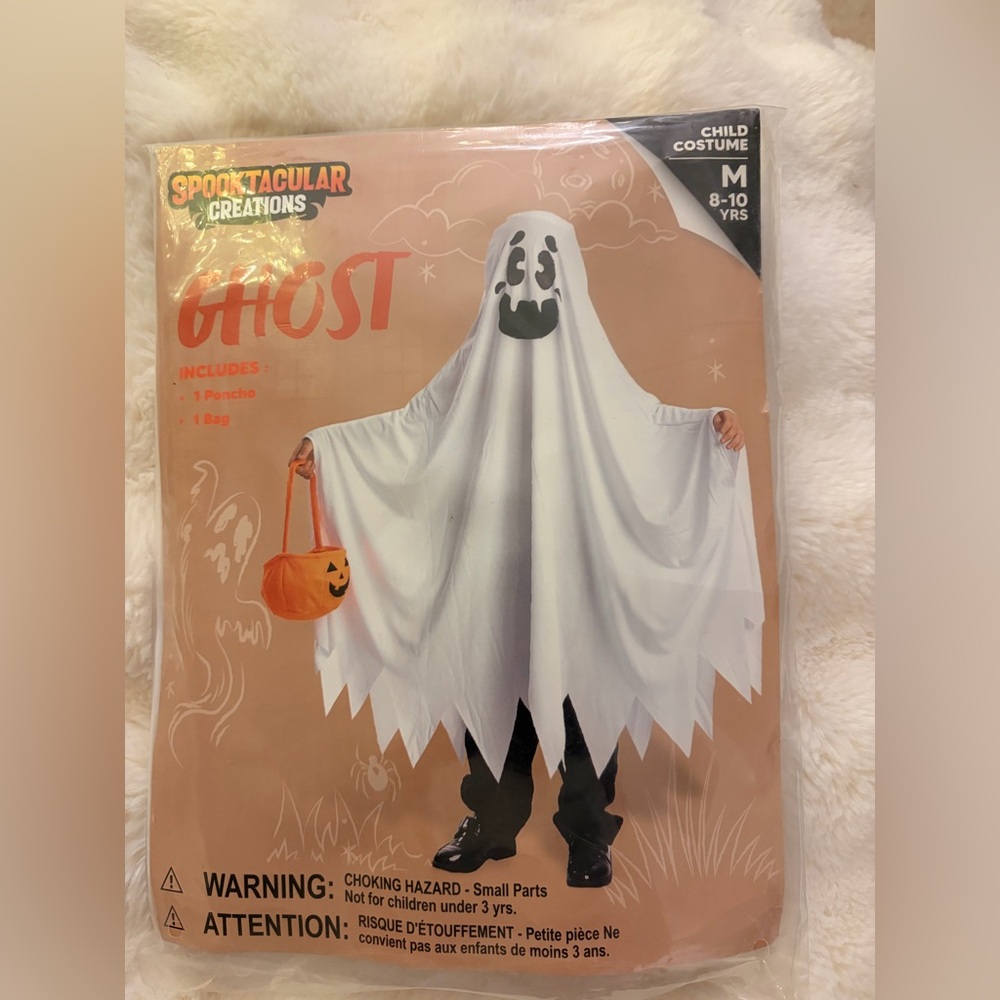 NEW Spooktacular Creations Ghost Costume Kids Size 8-10 Yrs Halloween - Picture 7 of 9